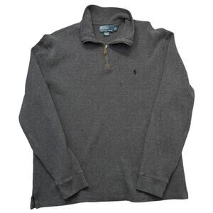 Polo Ralph Lauren Gray Quarter Zip Sweater Men’s XL Cotton Pullover
